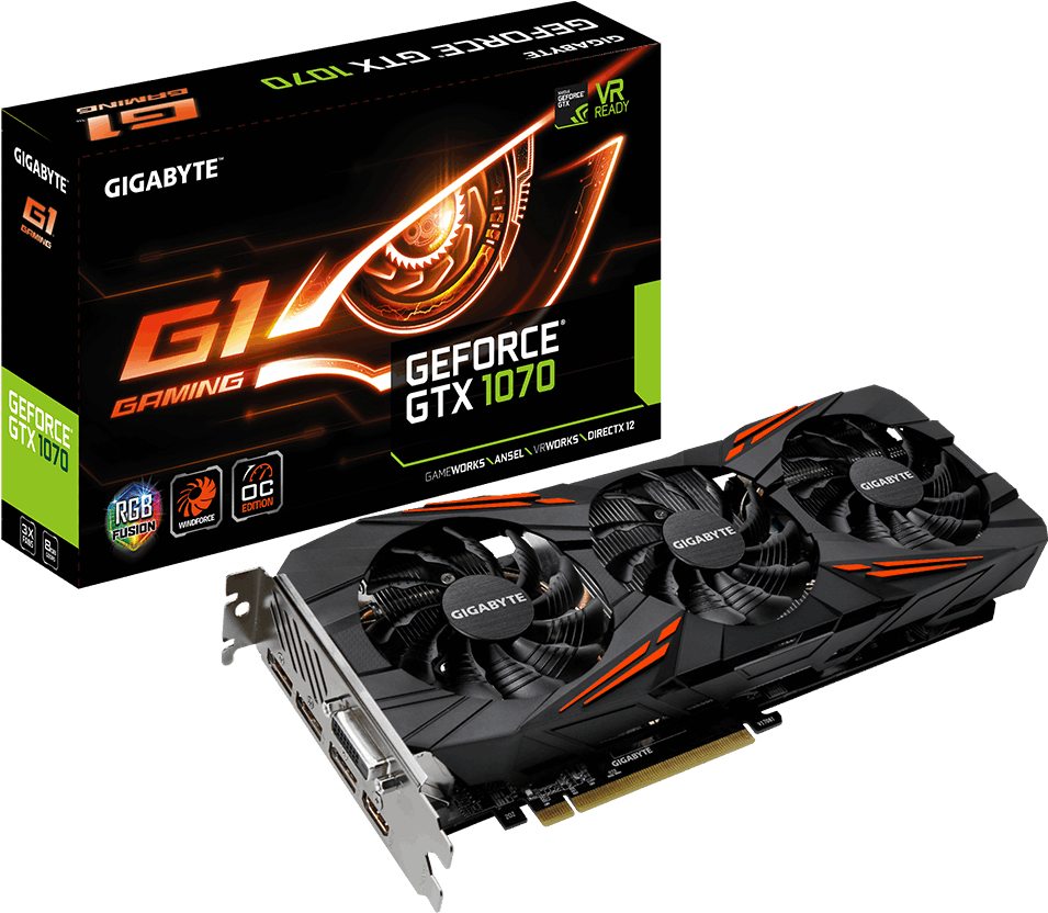 Geforce® Gtx 1070 G1 Gaming 8g - Gigabyte Gtx 1070 G1 (1000x1000), Png Download