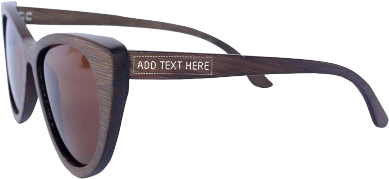 Charcoal Bamboo Cateye Wooden Sunglasses - Sunglasses (900x900), Png Download