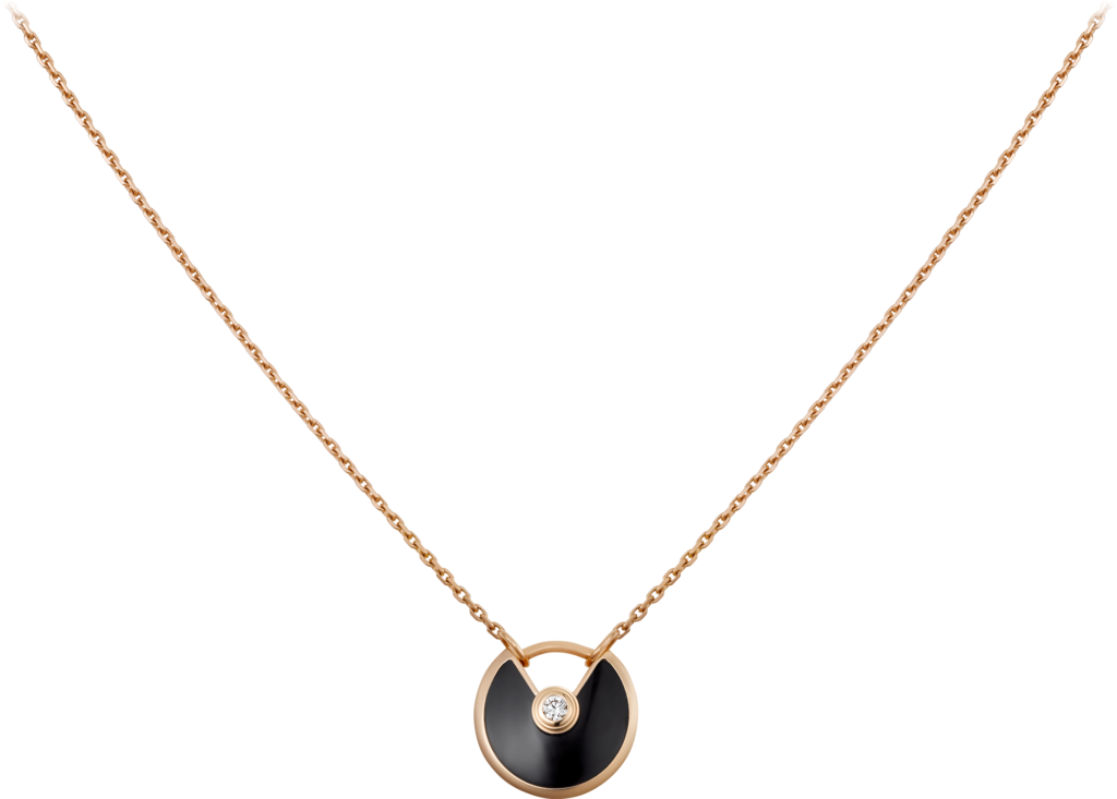 Amulette De Cartier Necklace, Xs Modelpink Gold, Onyx, - L Amulette De Cartier (1024x733), Png Download