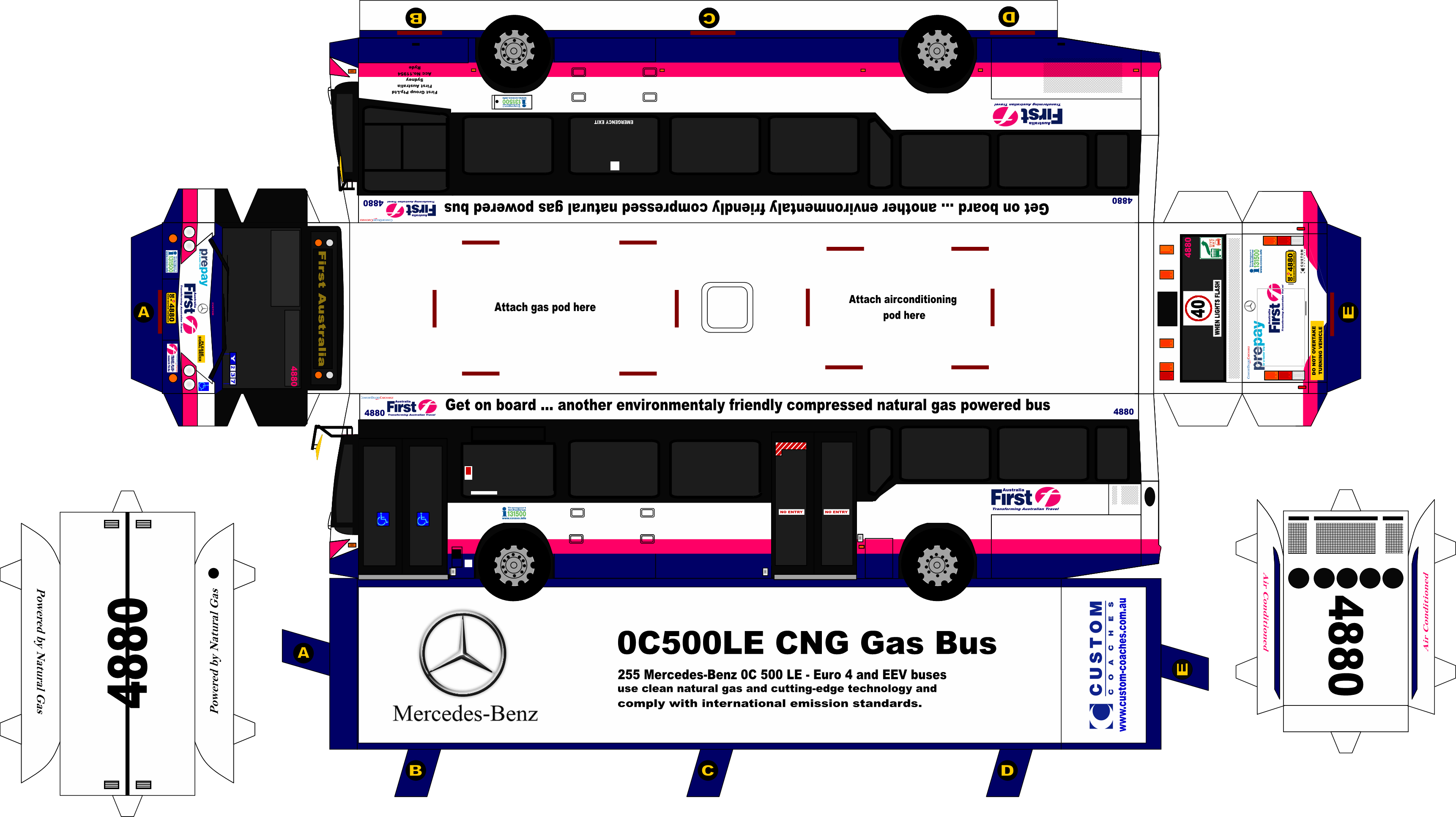First Australia Volvo B12ble Euro 5 Rigid Bus Http - First Bus (3444x1933), Png Download