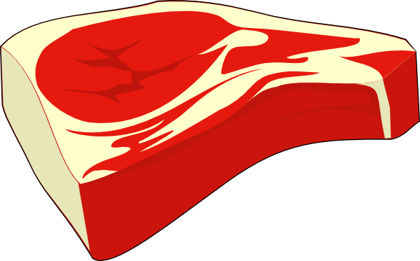 Cartoon Steak Cliparts Png - Red Meat Clipart (600x373), Png Download