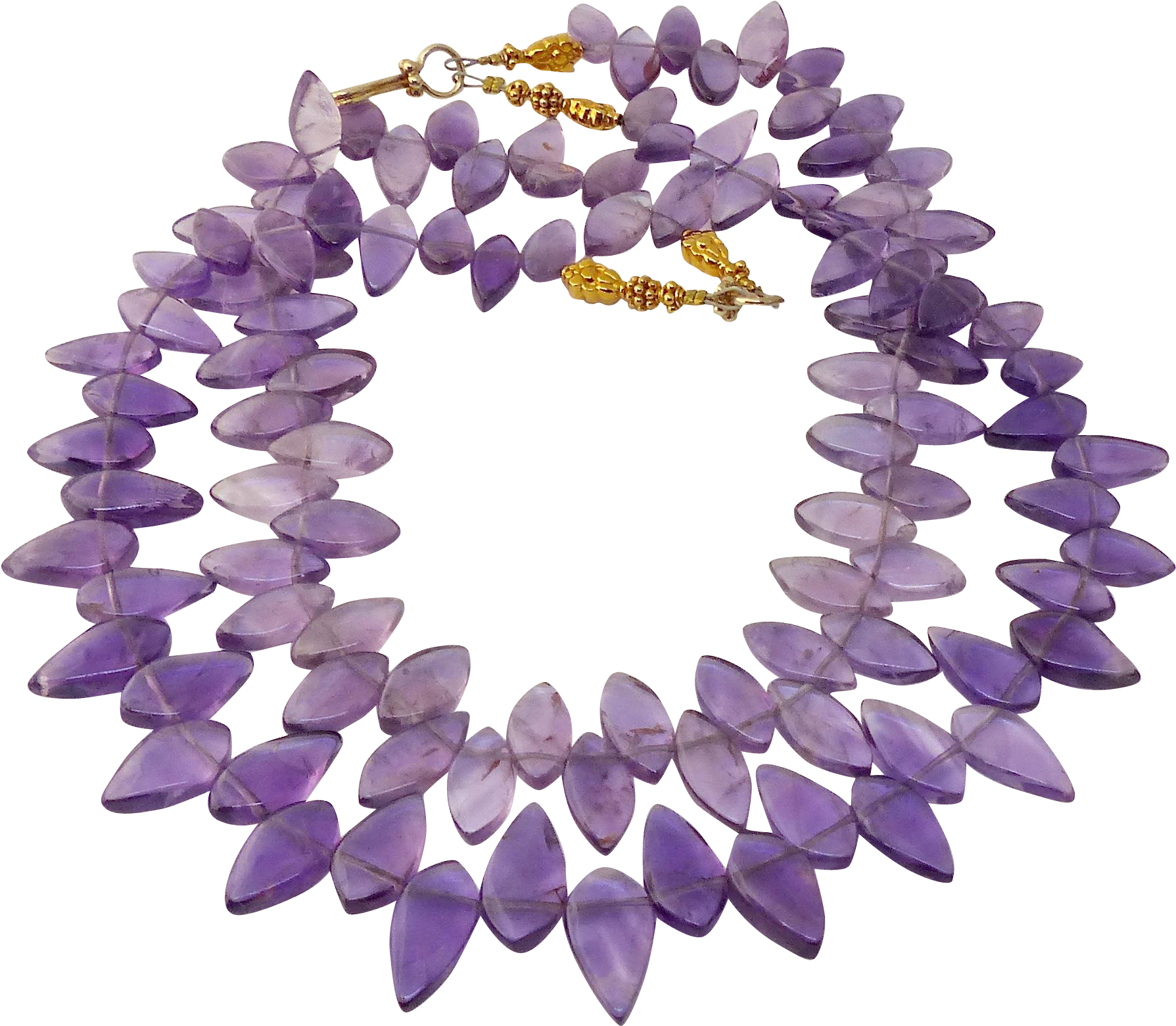 Amethyst Fancy Drop Double Strand Necklace (1788x1788), Png Download