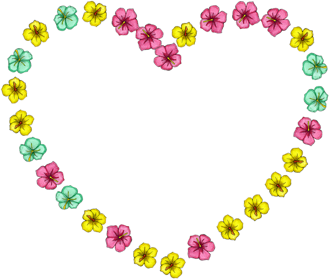 Floral Flower Frame Heart Png Image - Gold Black Beaded Anklet (1280x1127), Png Download