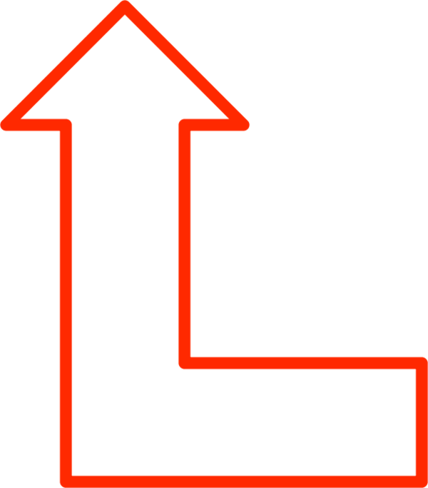 L Shape Arrow Pointing Up - L Shaped Arrow Png (600x684), Png Download
