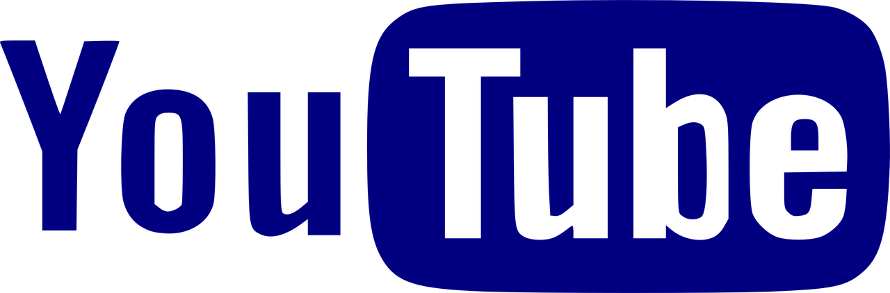 Youtube Icon Internet Black Png Image - Icon Youtube Biru Png (1280x422), Png Download