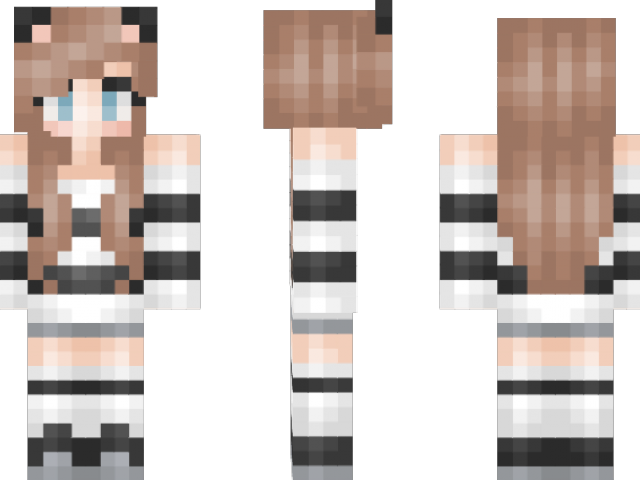 Minecraft Clipart Chick - Скин Майнкрафт Девушка Котик (640x480), Png Download