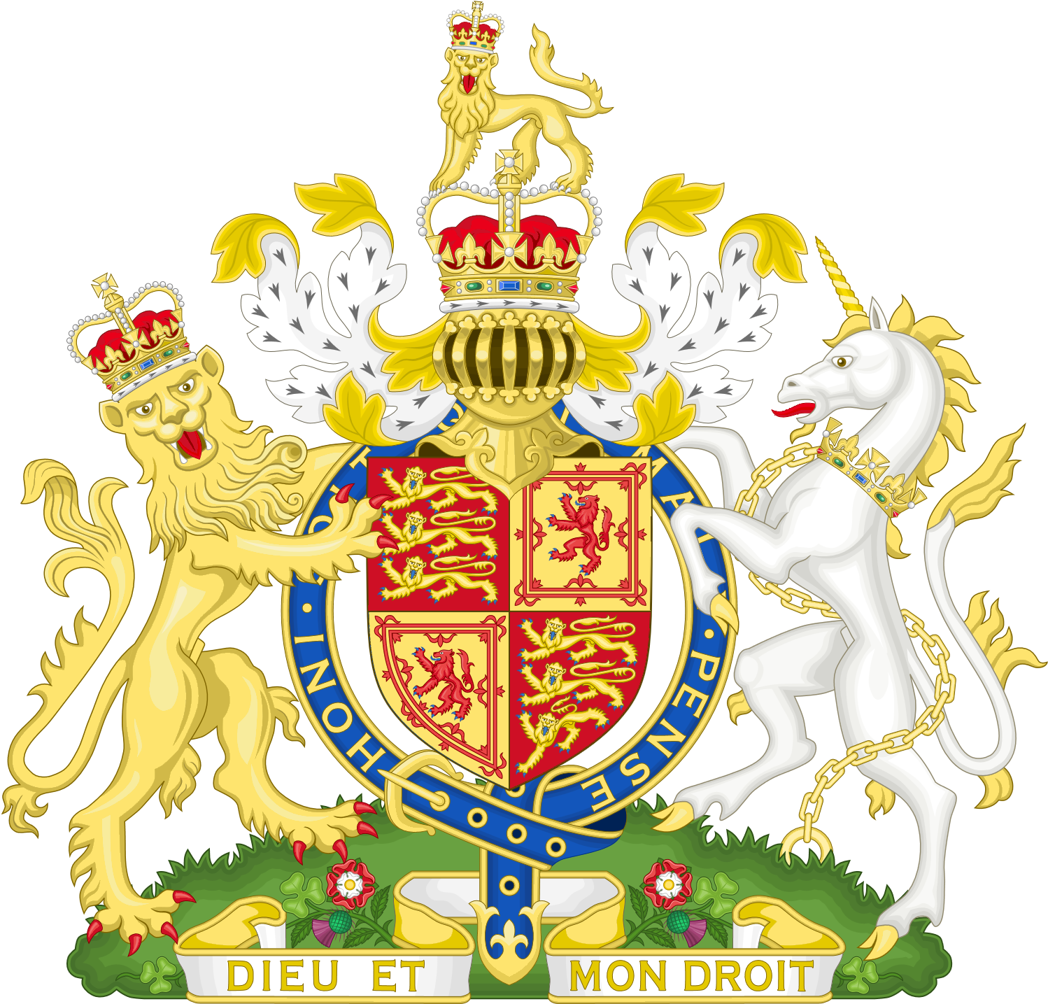Royal Coat Of Arms Of The United Kingdom Of England - British Coat Of Arms (1550x1500), Png Download