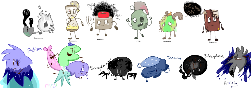 Picture Library Collab Mental Illness Adopts - Drawing (1024x362), Png Download