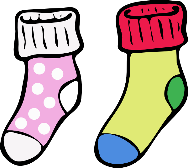 Socks Clipart Mix And Match - Free Clip Art Sock (600x539), Png Download