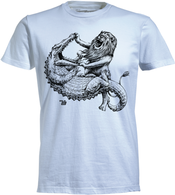 Ames Bros Lion Vs Gator T-shirt - Frank Frazetta T Shirts (700x700), Png Download