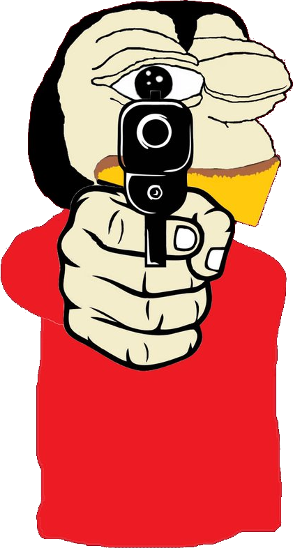 Triggered - Wall Sticker Pistol Gun (420x786), Png Download