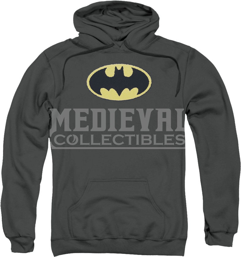 Gray Batman Logo Hoodie - Dc Batman Duct Tape Logo Pull Over Hoodie 2xl (850x850), Png Download