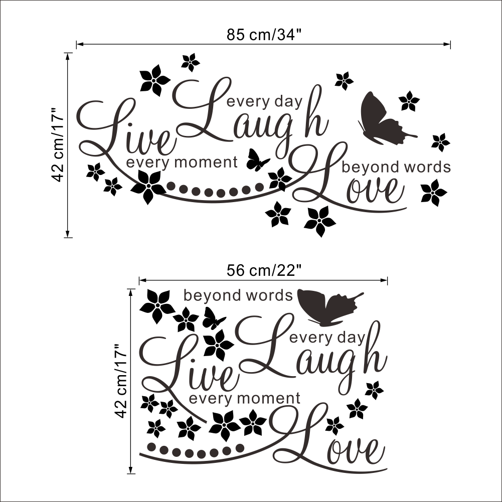 Download Live Laugh Love Butterfly Star Wall Stickers Decals Trading