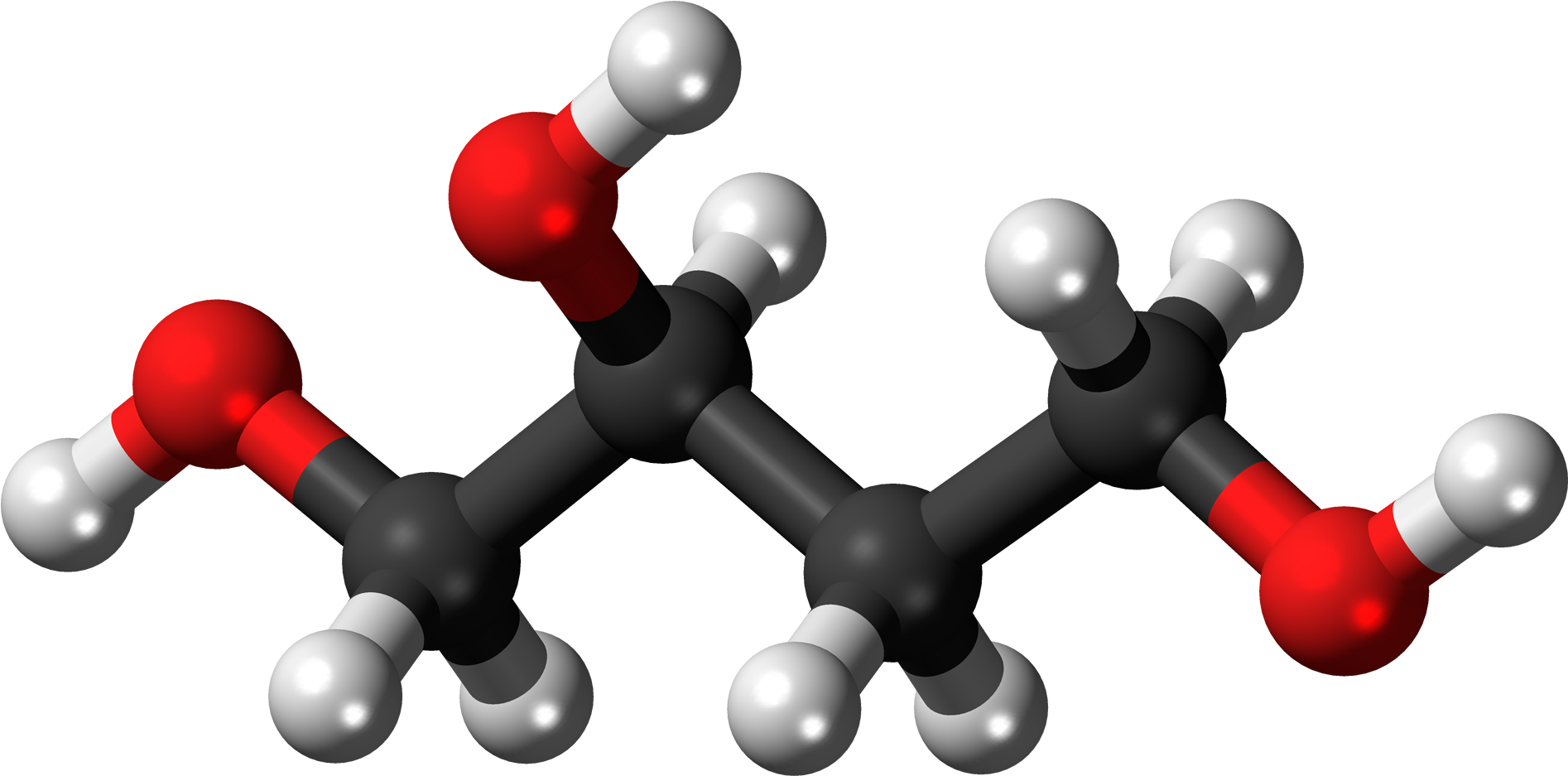 1,2,4 Butanetriol 3d Balls - Diethylene Glycol (2000x1043), Png Download