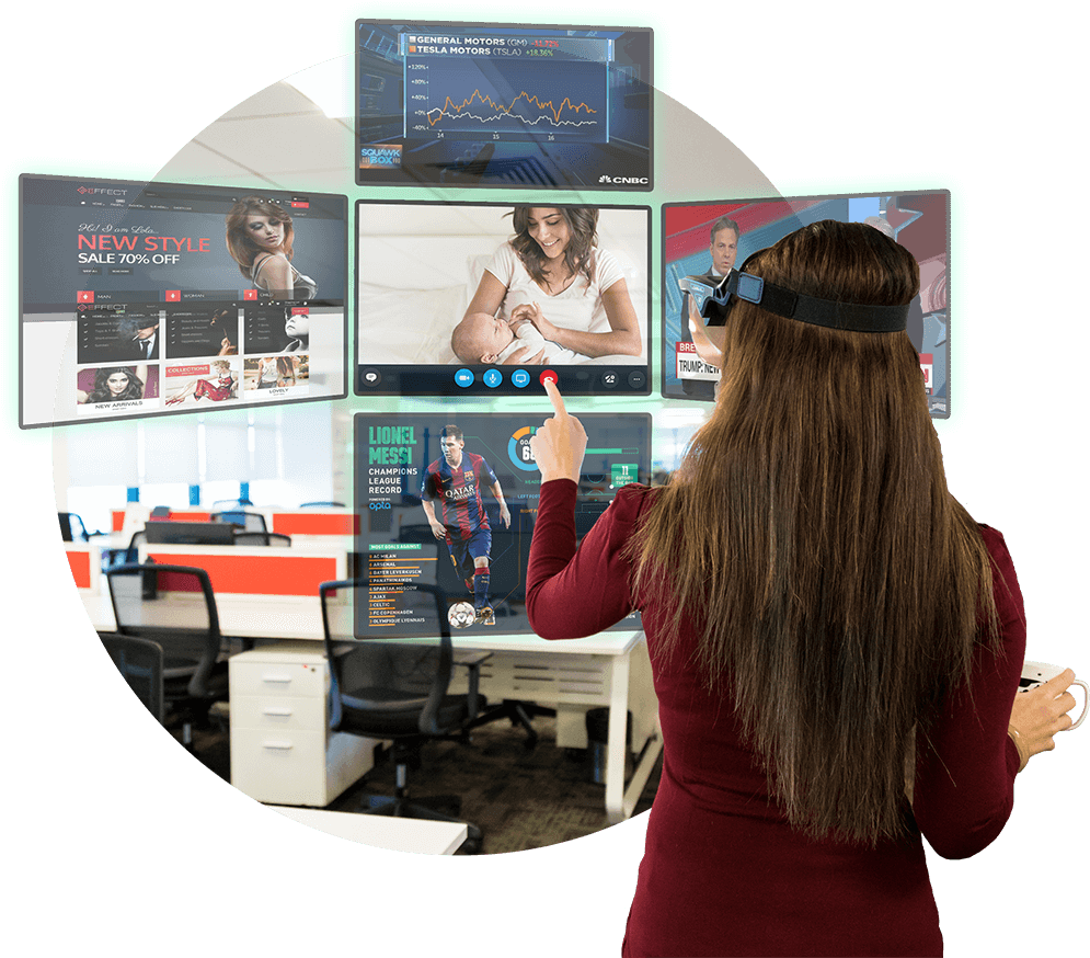 Open Multiple Screens Around You Or Watch Videos Using - Mixed Reality (1000x1000), Png Download
