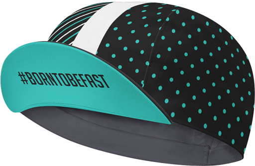 Cycling Caps - Teal - Polka Dot (915x610), Png Download