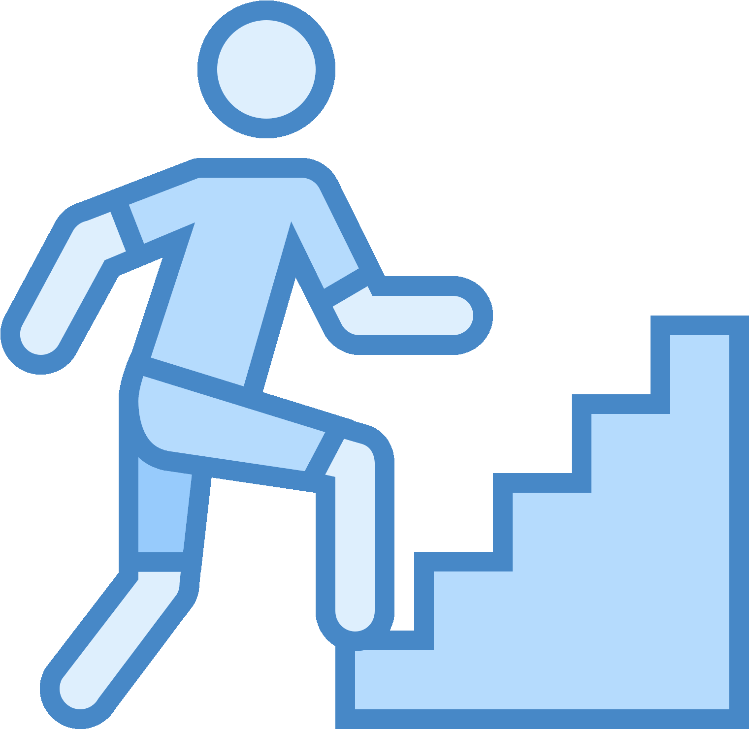 The Icon For "wakeup Hill On Stairs" Shows The Outline - Stairs (1600x1600), Png Download