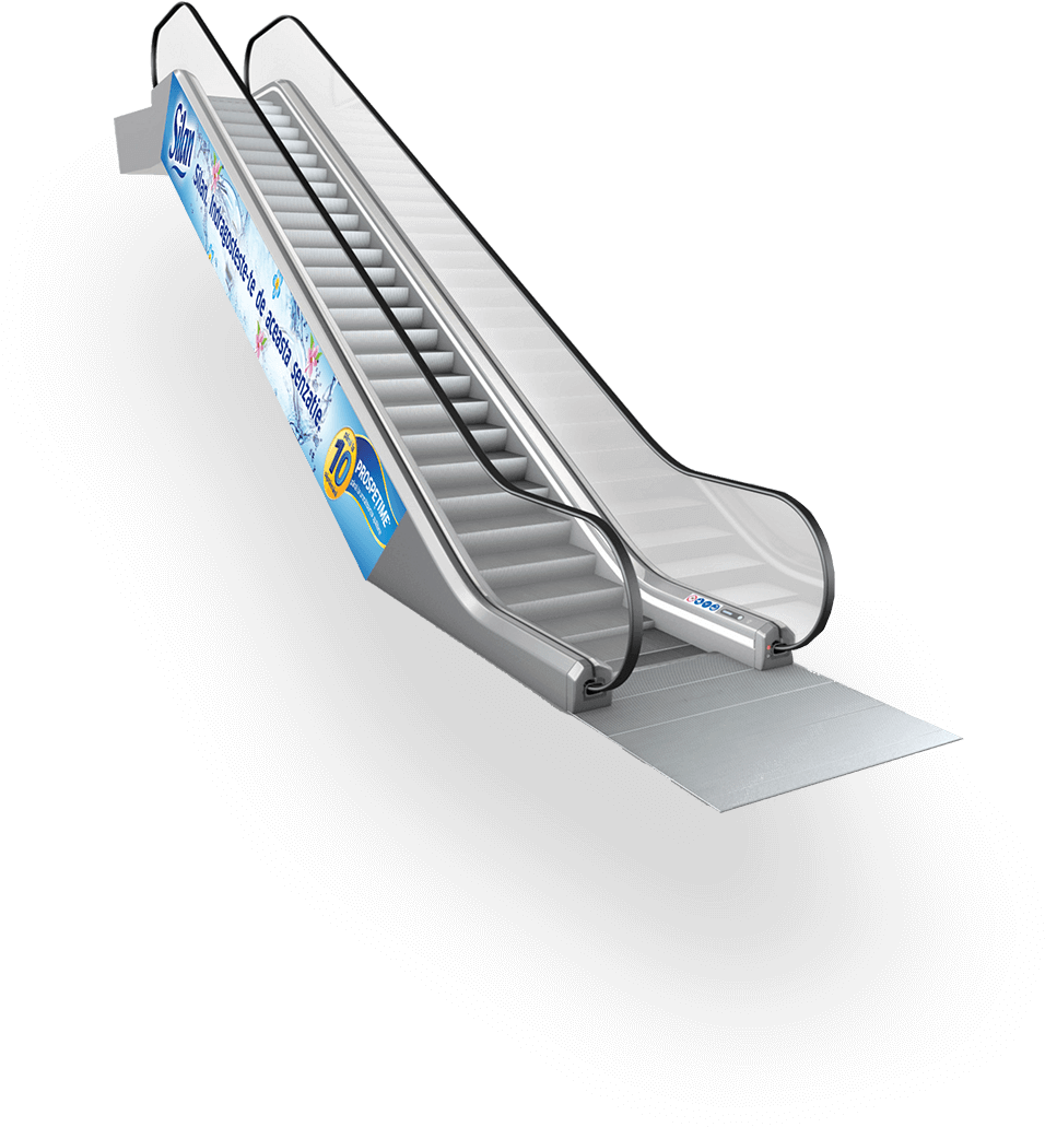 Stairs Branding - Escalator 3d Model Free (1302x1073), Png Download