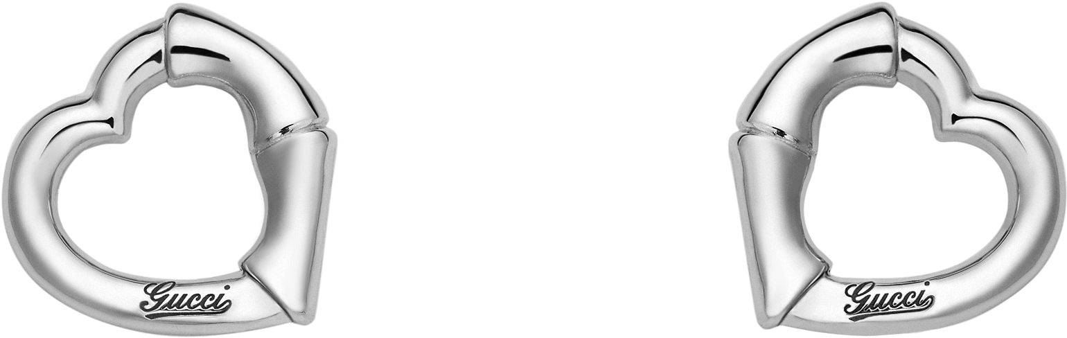 Gucci Bamboo Heart Earrings (1900x1212), Png Download