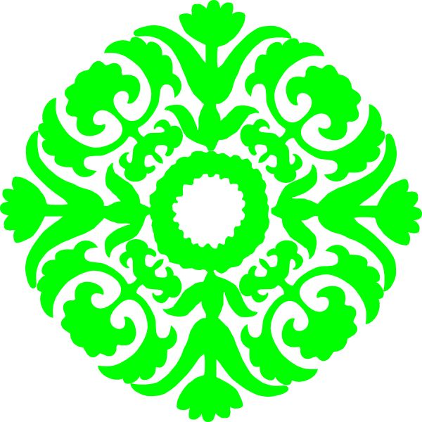 Green Flourish Cliparts - Desain Floral Islam Png (600x600), Png Download