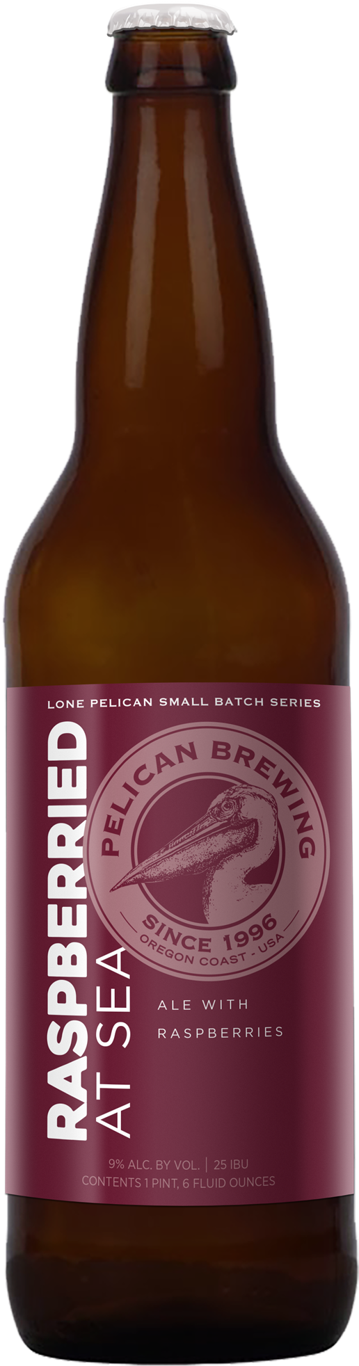Pelican Brewing Releases "raspberried At Sea" - Beer Bottle (1047x2113), Png Download