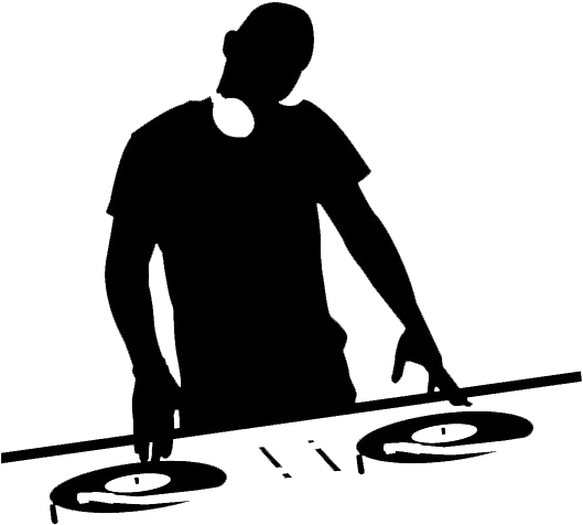 Dj Clipart Black And White (600x600), Png Download