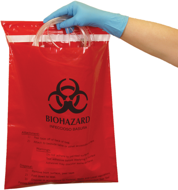 Biohazard Transparent Red - Health Care Logistics 9938 Stick-on Biohazard Bag (700x700), Png Download