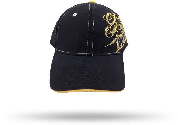 Black 6 Panel Embroidery Baseball Cap Printed Cap With - Baseball Cap (870x555), Png Download