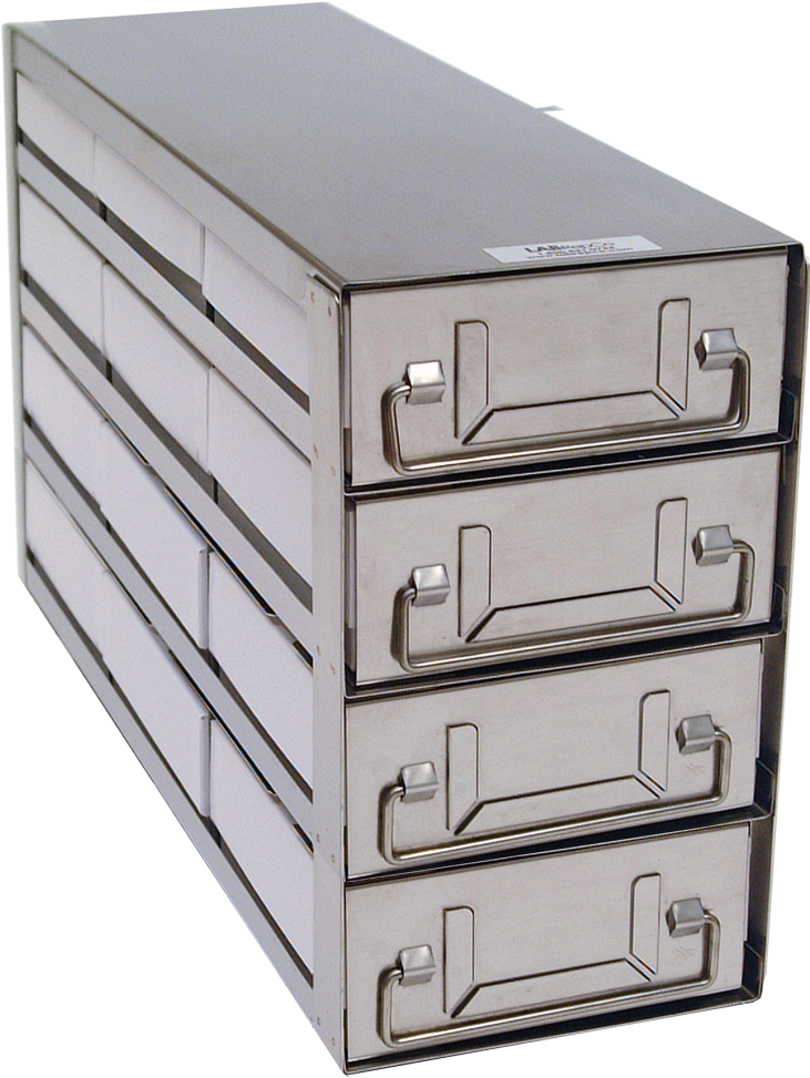 Upright Freezer Drawer Rack W/ 2" Fiberboard Boxes - Upright Freezer Rack With Drawers For Cardboard 2" (730x1000), Png Download