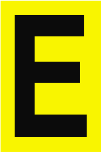 Letter E Yellow Sign - Letter E Yellow (600x600), Png Download