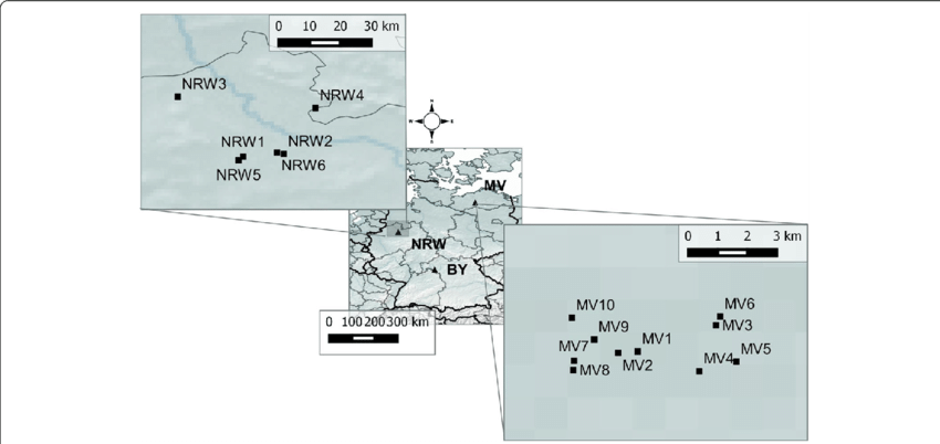 Outline Of The Study Area And Sampling Localities Of - Germany (850x402), Png Download