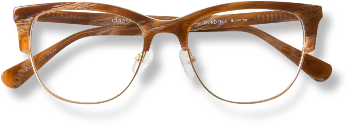 Banner Free Stock Classic Specs Timeless Eyeglasses - Brown & Horn (1360x550), Png Download