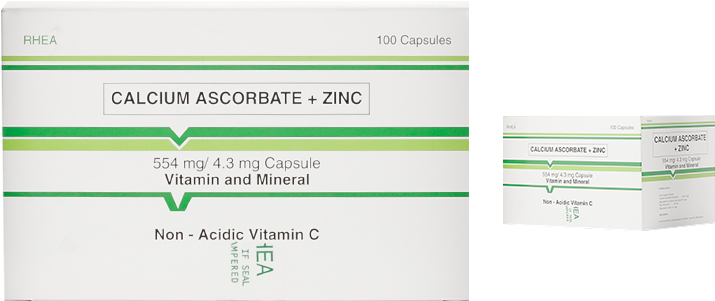 Calcium Ascorbate With Zinc Offers The Benefits Of - Rhea Calcium Ascorbate Zinc (800x410), Png Download
