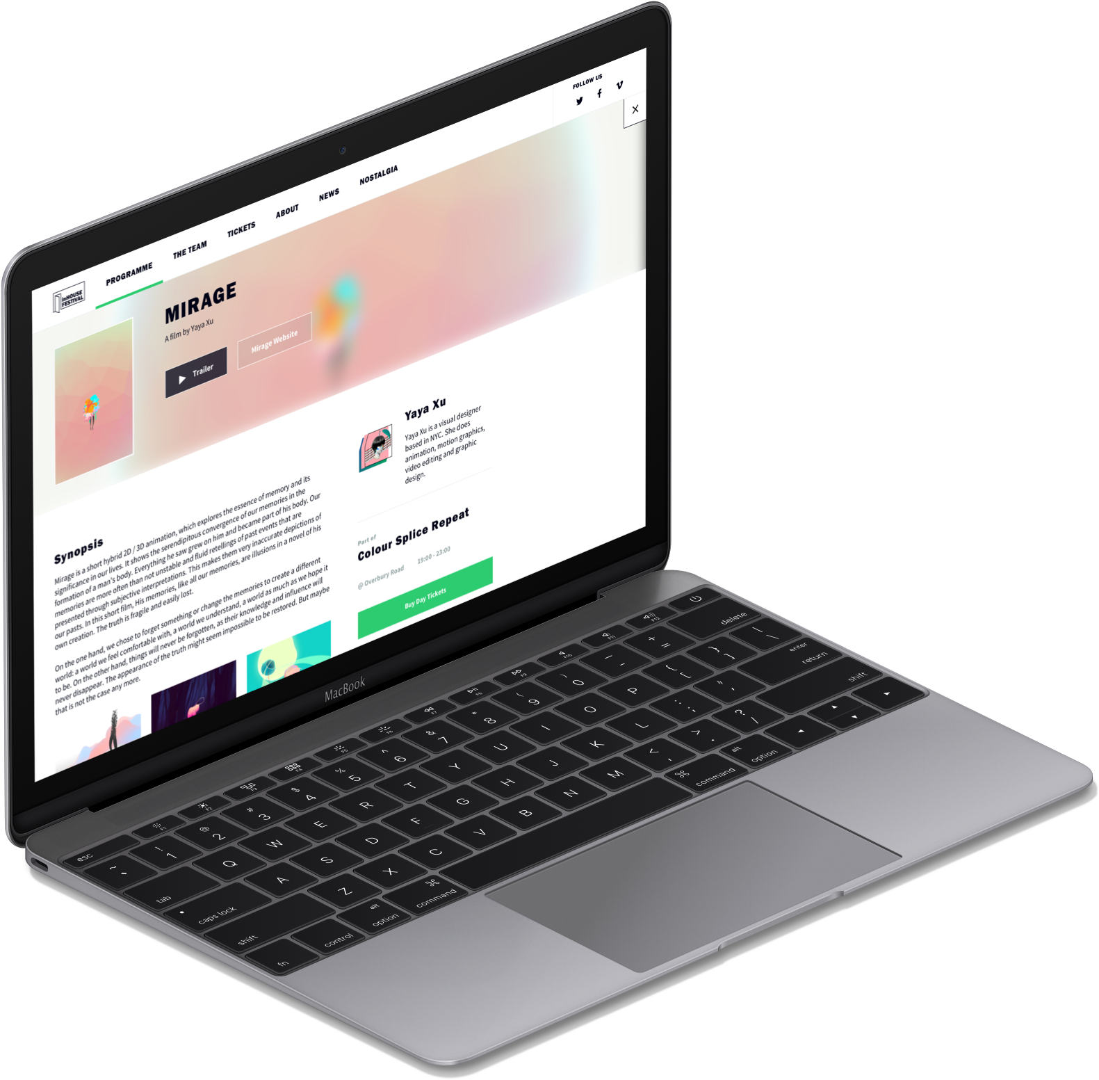 Mockup Of Inhouse Festival Website Design - Netbook (1755x1619), Png Download