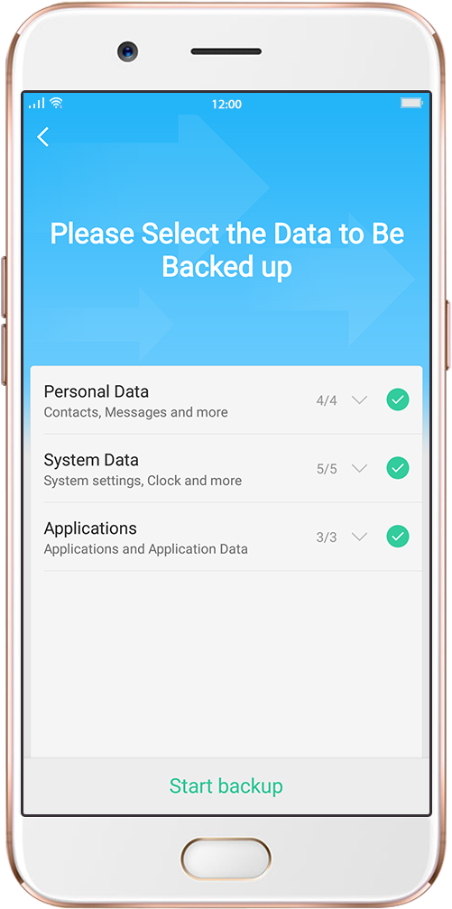 Select The Data To Be Backed Up And Get Started - Cloud Storage For Oppo (560x1058), Png Download