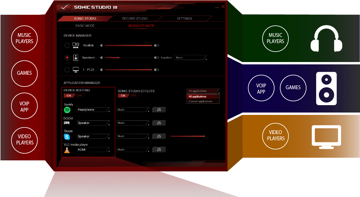 Easily Assign Different Audio Streams To Different - Asus Strix B250f Gaming Bios (1229x666), Png Download