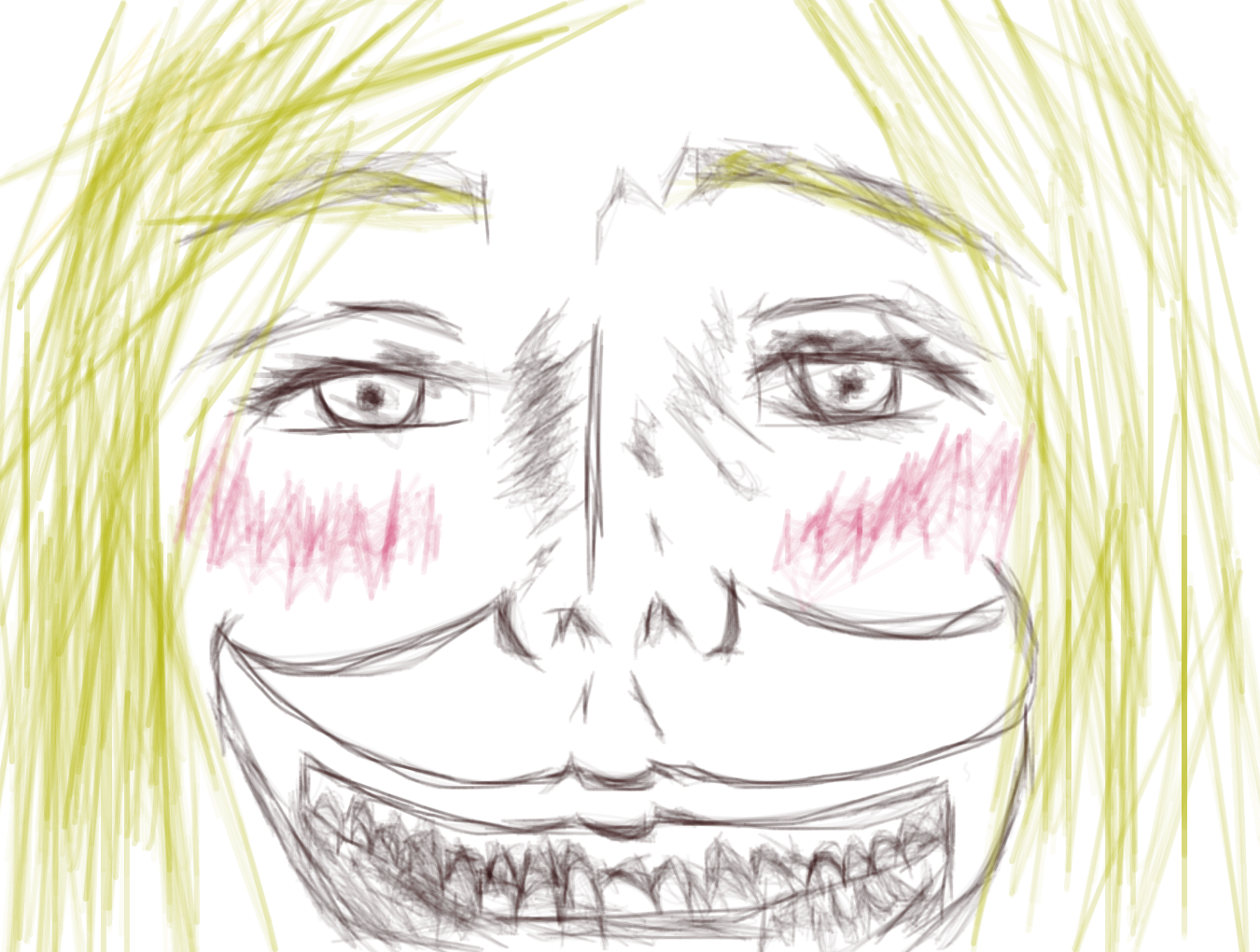 Buck Vector Deer Skull - Drawing (1350x1020), Png Download