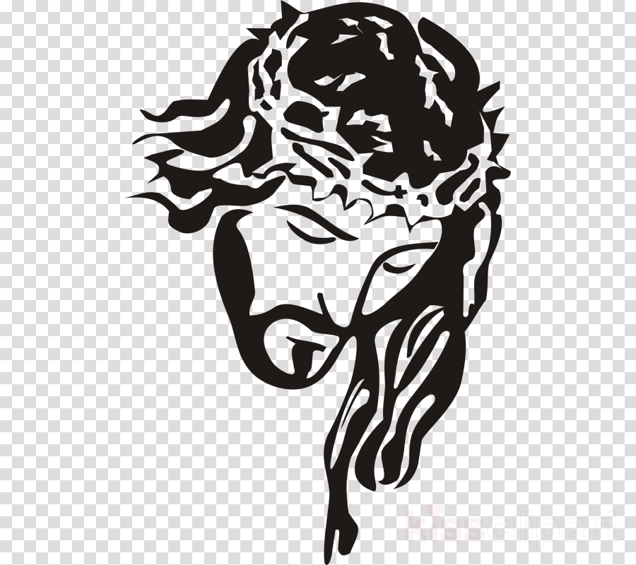 Stencil Jesus Clipart Stencil Christianity Holy Face - Wall Stickers Of Jesus (900x800), Png Download