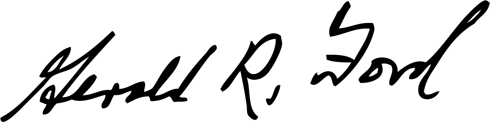 Gerald R Ford Autograph (2000x542), Png Download