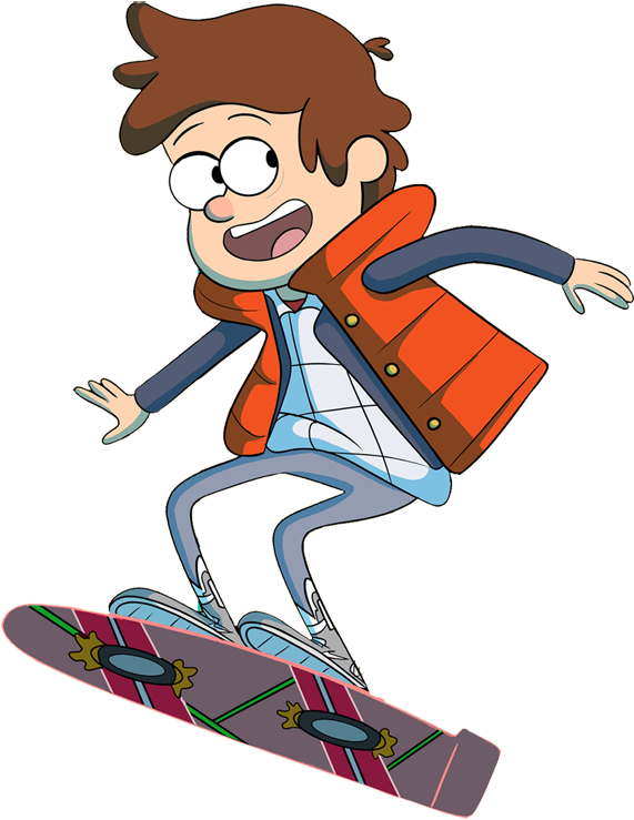 Gravity Falls Cartoon - Marty Mcfly Cartoon (600x755), Png Download