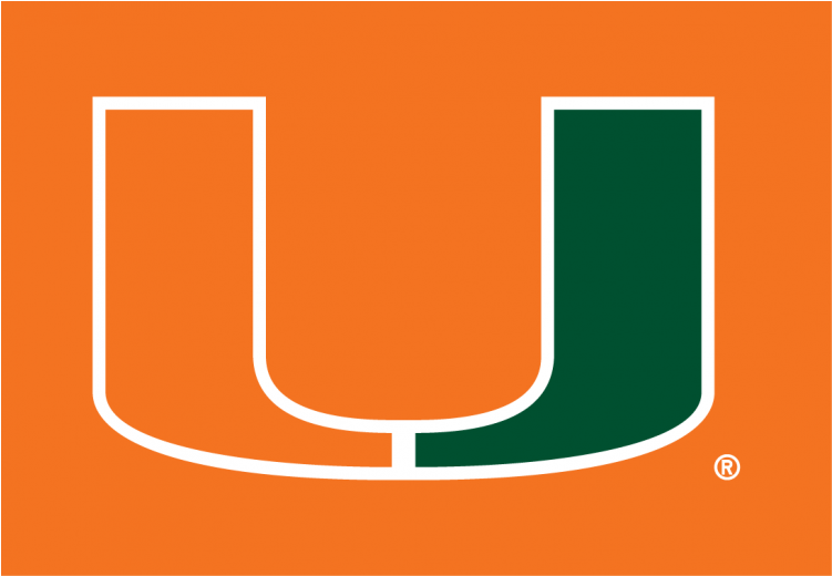 Miami Hurricanes Iron Ons - University Of Miami Hurricanes (750x930), Png Download