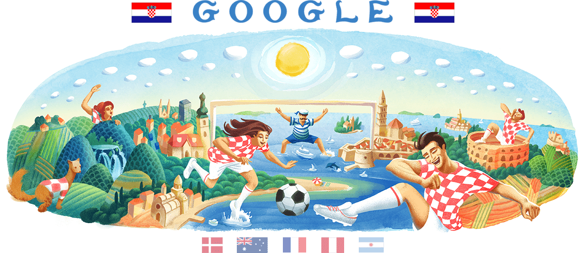 World Cup 2018 Google Doodle (1158x500), Png Download