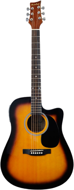 Beaver Creek Bctd101cesb Dreadnought Acoustic Guitar - Fender Sa 105ce Sb (652x706), Png Download