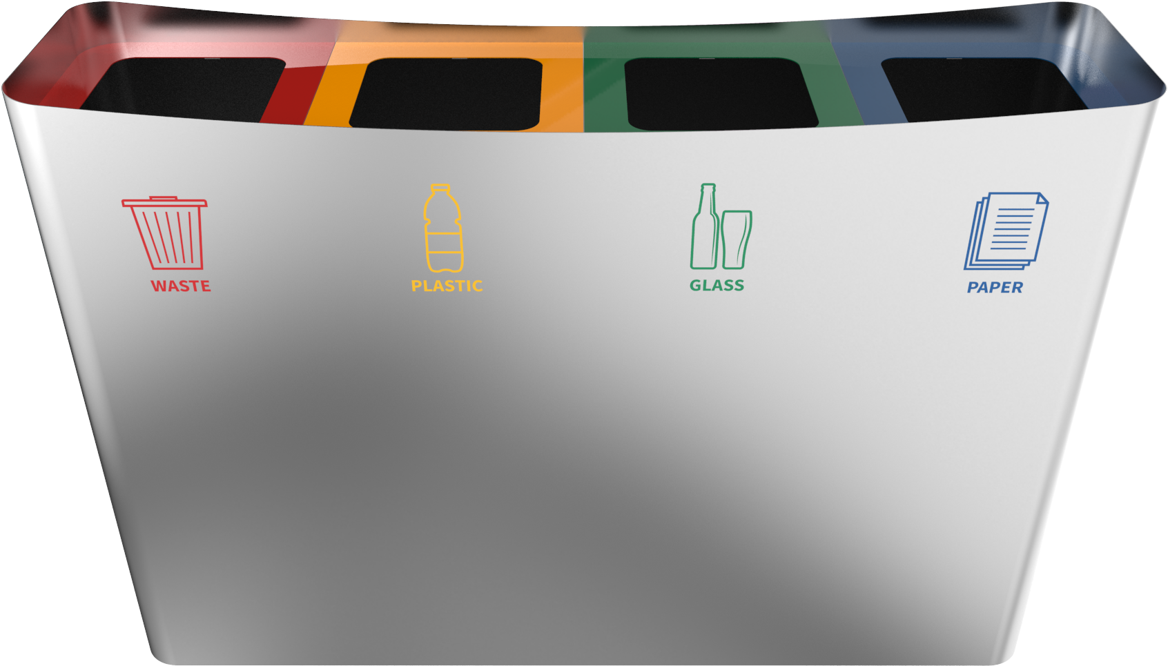 Simple Recycling Bin Solution - Stainless Steel (2000x2000), Png Download