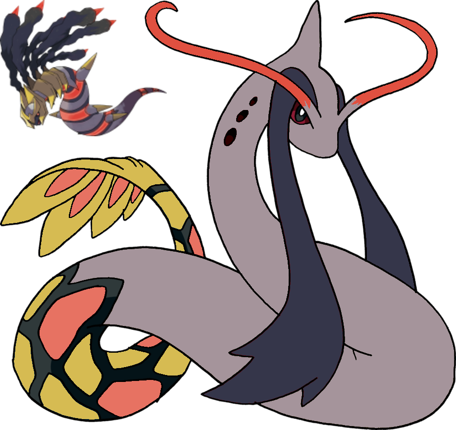 Milotic Giratined - Cartoon (921x868), Png Download