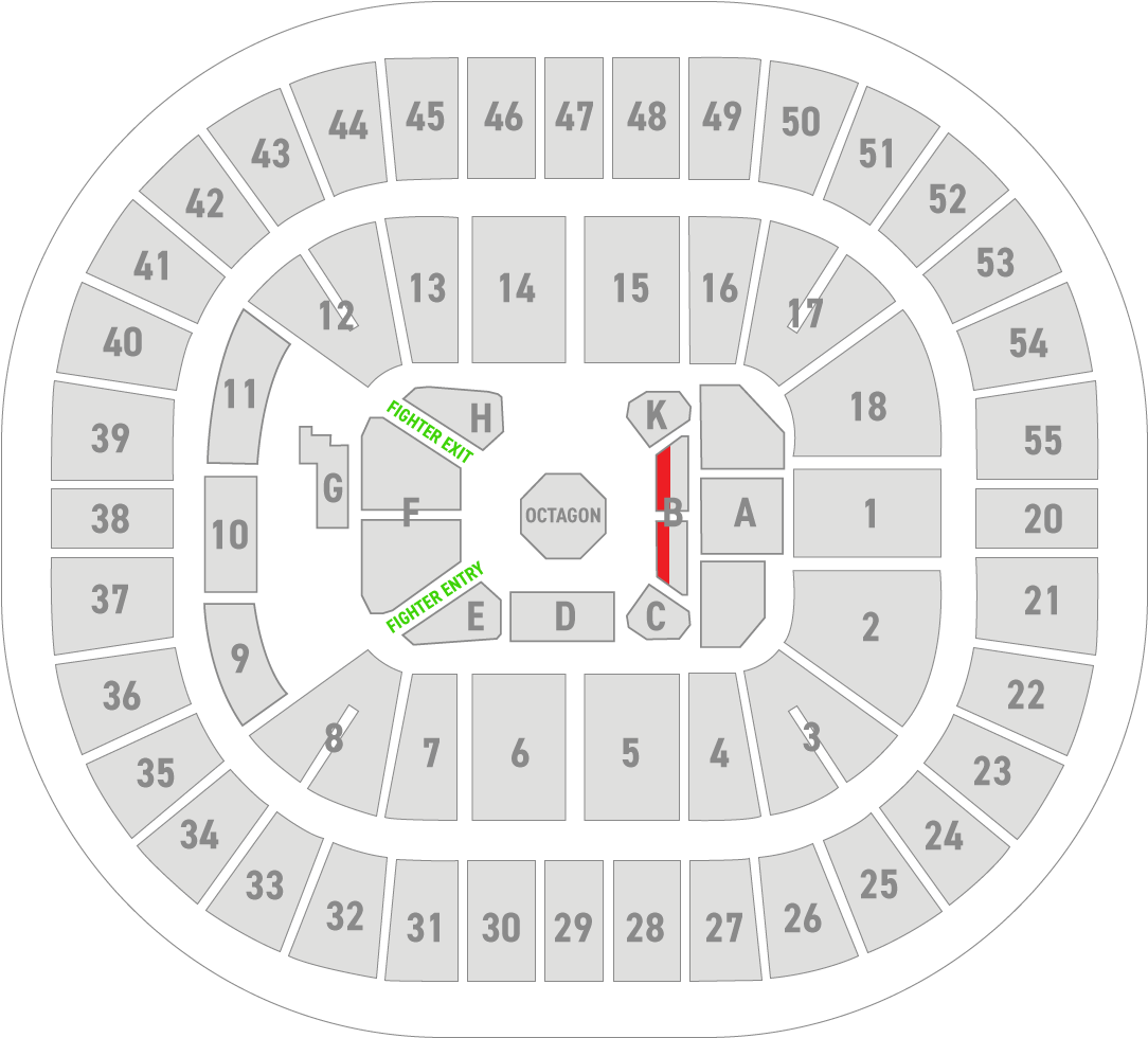 View Seating Chart - Ultimate Fighting Championship (1103x995), Png Download