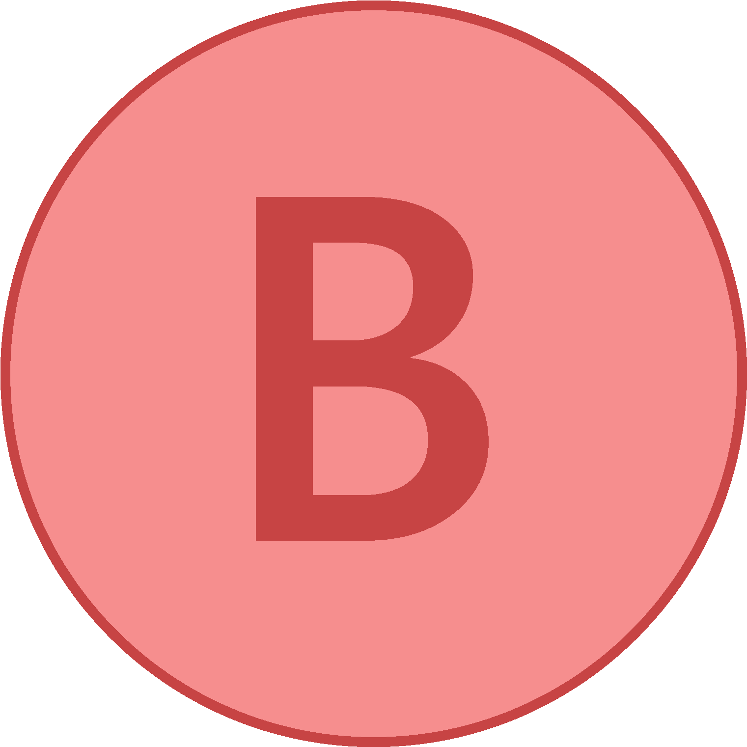 Xbox B Icon - Circle (1600x1600), Png Download