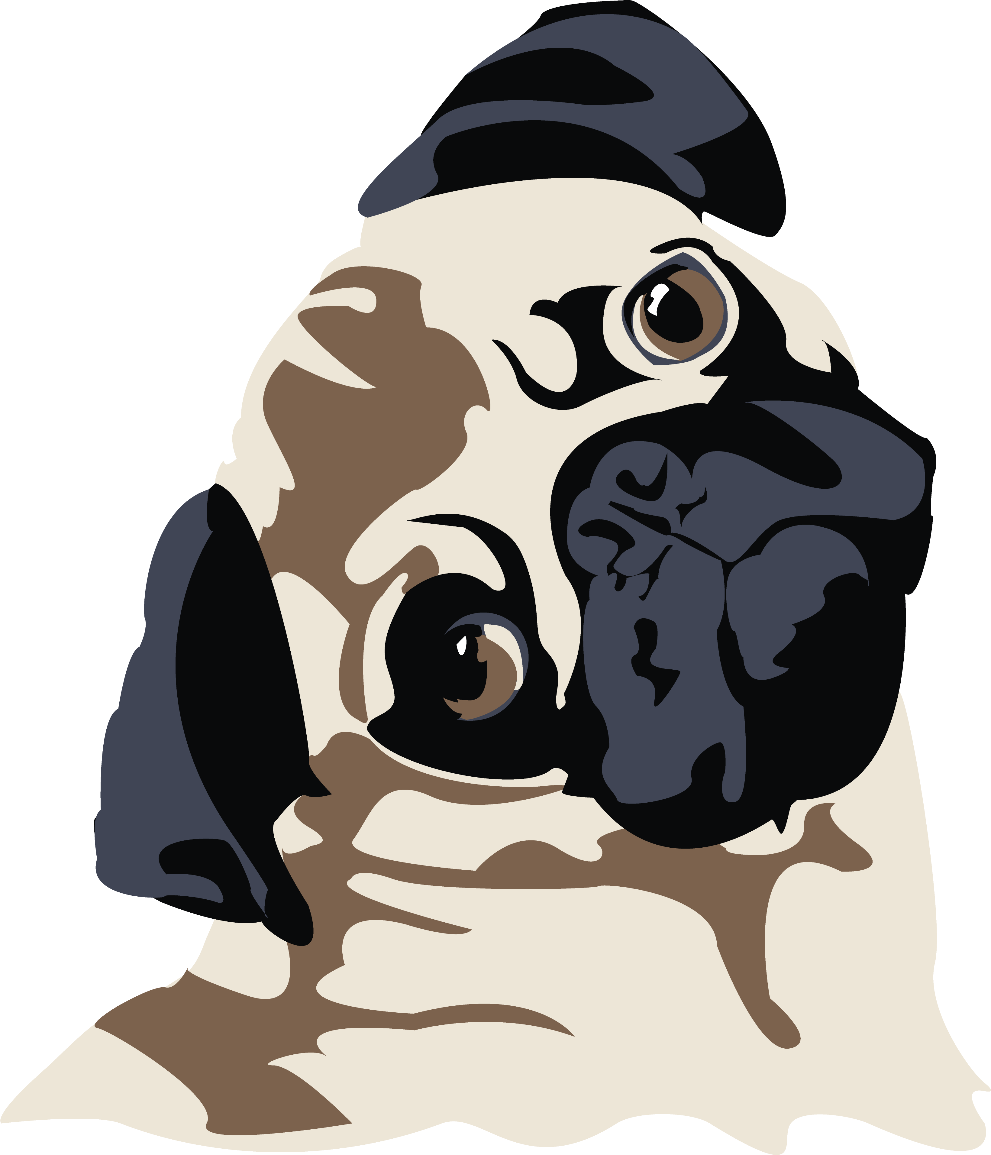 Cute Pug Face T-shirt From Amazon - T-shirt (4500x5400), Png Download