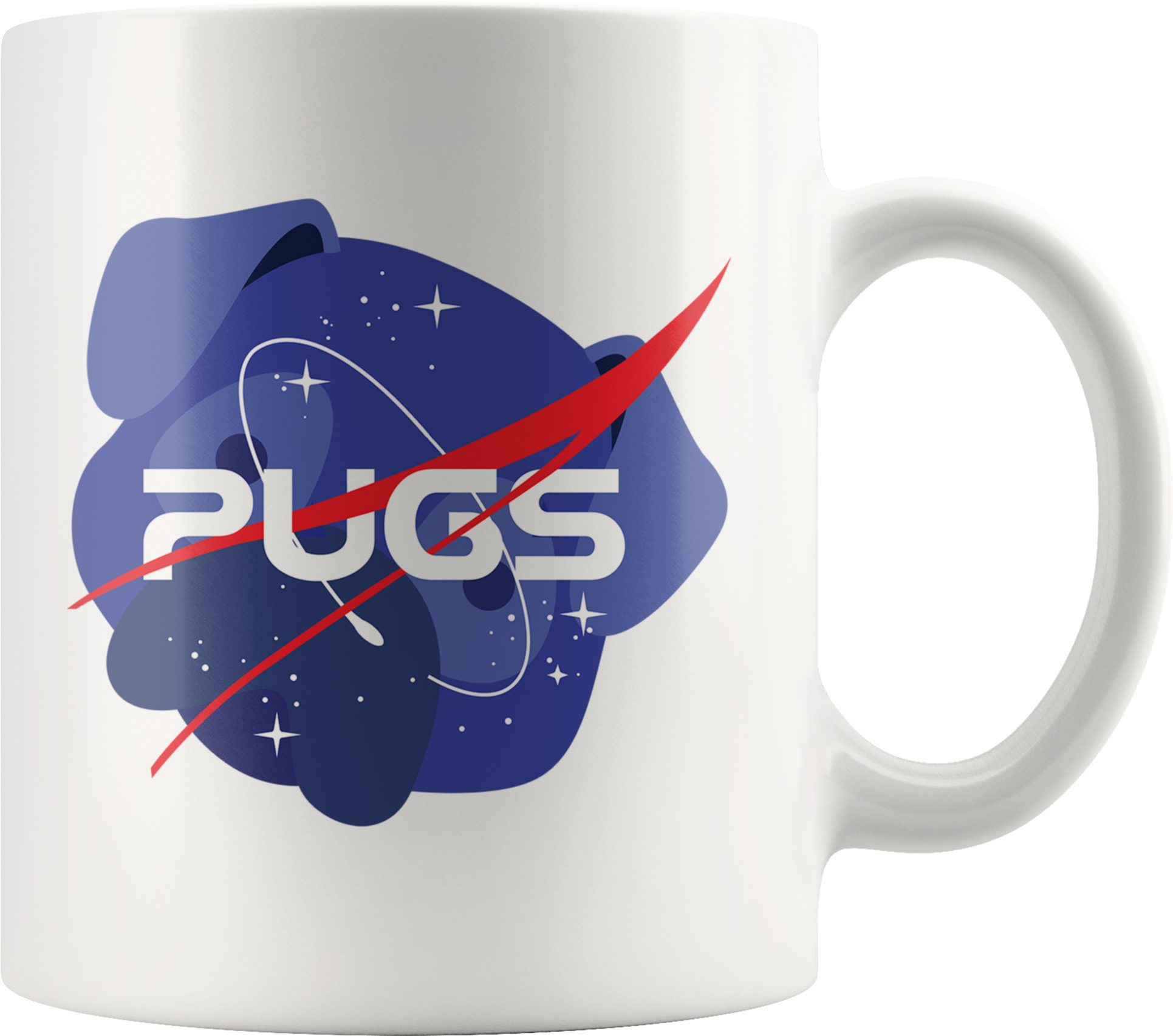Space Pug - Mug - Mug (2000x2000), Png Download