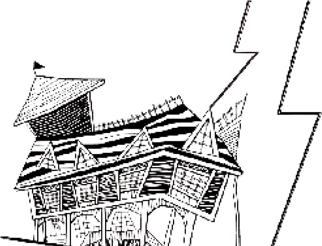 Drawn Haunted House Logo - Cartoon Crooked House (640x480), Png Download